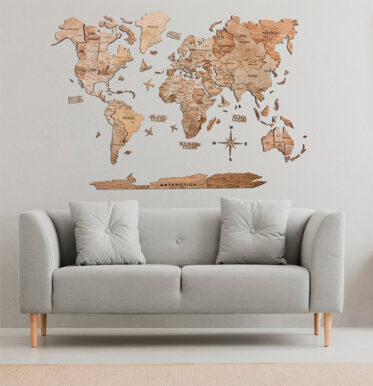 This Wooden World Map Is A Stylish Addition To Any Room In The House