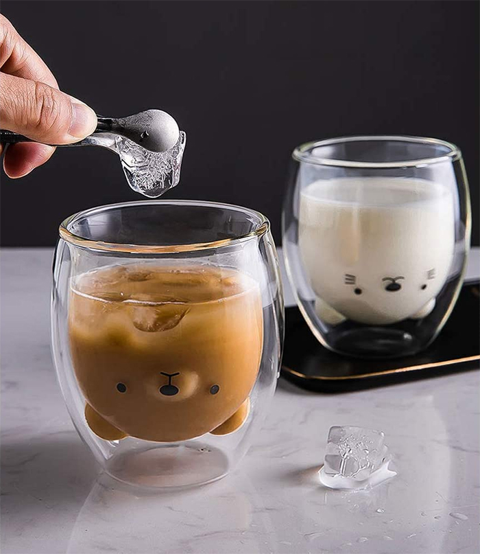 Creative Double Wall Glass Cup Insulated Cute Mugs Caffe Cartoon