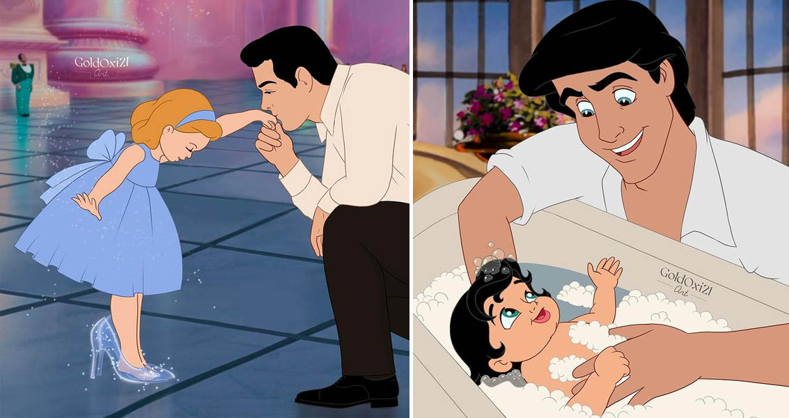 Artist Oksana Reimagines 8 Disney Princes As Dads Having Fun With