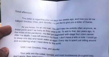 Elderly Man Sends The Sweetest Thank You Letter To Neighbor After ...